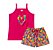 Kit com 5 Conjuntos Feminino de Cotton Blusa Alça Bordado com Short Estampado com Cordão 1 a 8 Anos Estampas Sortidas - Imagem 6