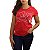 Camiseta BÃO NU MUNDO Feminina - Bandeira EUA - Vermelha - Imagem 1