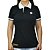 Camiseta Polo Feminina Sacudido's Elastano - Preto e Gola Branca - Imagem 1