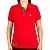 Camiseta Polo Feminina Sacudido's Elastano - Vermelho Lisa - Imagem 1