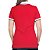 Camiseta Polo Feminina Sacudido's Elastano - Vermelho Gola Branca - Imagem 2