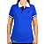 Camiseta Polo Feminina Sacudido's Elastano - Azul e Gola Branca - Imagem 1