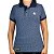 Camiseta Polo Feminina Sacudido's Elastano - Marinho Floral - Imagem 1