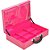 Maleta de Joias Dupla Grande 35 x 23,5 x 9,5 cm - Com Espelho Rosa com Pink - Imagem 5