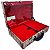 Maleta de Joias Dupla Grande 35 x 23,5 x 9,5 cm - Com Espelho Floral com Vermelho - Imagem 3