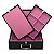 Maleta de joias GrandeTripla 35,5 x 24,5 x 12,5 cm em Corino Preto com protetor de correntes em veludo Rosa com Dobradiça - Imagem 1
