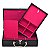Maleta de joias Dupla Media 29,5 x 19,5 com Dobradiça Alça Cromada - Preta com Pink - Imagem 1