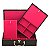 Maleta Dupla Grande com Dobradiça 34,5 x 23,5 x 9,5 cm Corino Preto protetor de correntes em veludo Pink - Imagem 5