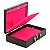 Maleta Dupla Grande com Dobradiça 34,5 x 23,5 x 9,5 cm Corino Preto protetor de correntes em veludo Pink - Imagem 6
