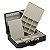 Maleta de Joias Dupla Grande 35 x 23,5 x 9,5 cm - Com Espelho Preto com Off-white - Imagem 1