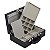 Maleta de Joias Dupla Media 28 x 19 x 9,5 cm - Com Espelho Preto com Off-White - Imagem 1