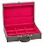 Maleta de Joias Dupla Grande 35 x 23,5 x 9,5 cm - Alça cromada Corino Cinza com Pink - Imagem 3