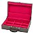 Maleta de Joias Dupla Grande 35 x 23,5 x 9,5 cm - Alça cromada Corino Cinza com Pink - Imagem 4