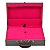 Maleta de Joias Dupla Grande 35 x 23,5 x 9,5 cm - Alça cromada Corino Cinza com Pink - Imagem 2