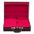 Maleta de Joias Dupla Grande 35 x 23,5 x 9,5 cm - Alça cromada Corino Vinho com Pink - Imagem 2