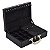 Maleta de Joias Dupla Grande 35 x 23,5 x 9,5 cm - Alça cromada Corino Preto com Suede Preto - Imagem 4