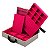 Maleta de Joias Dupla Grande 35 x 23,5 x 9,5 cm - Corino OFF WHITE com Pink - Imagem 4