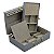 Maleta para joias Dupla Média 30 x 20 x 9 cm com dobradiça - Cinza com Suede Areia - Imagem 1