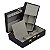 Maleta para joias Dupla Média 30 x 20 x 9 cm com dobradiça - Preto com Suede Areia - Imagem 1