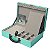 Maleta de Joias Dupla Grande 35 x 24 x 9,5 cm - Com Espelho Dijon Tiffany com Cinza - Imagem 2