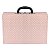Maleta de Joias Dupla Grande 35 x 24 x 9,5 cm - Com Espelho Dijon Rosa Bebê com Veludo Tiffany - Imagem 2