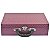 Maleta de Joias Dupla Grande 35 x 24 x 9,5 cm - Com Espelho Dijon Vinho com Rose - Imagem 2