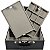 Maleta para Joias Tripla Grande 32 x 22 x 13,5 cm - Corino Preto com veludo Cinza - Imagem 1