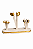 Expositor V Trio para Brinco 20 x 5 cm - Courvin Premium - Off-White com Friso Dourado - Imagem 1