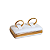 Expositor Dupla para Aliança 4 x 8 cm - Courvin Premium - Off-White com Friso Dourado - Imagem 1