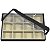 Bolsa Com 5 Bandejas, Quadriculada, Corrente e Anel Corino Preto com veludo Off-White - Imagem 7
