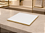 Base Quadrada 28 x 28 cm para Vitrine Off-White com friso Dourado - Imagem 4