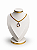 Expositor Pequeno Busto para Corrente 22 x 17 cm - Courvin Premium - Off-White com Friso Dourado - Imagem 1
