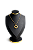 Expositor Médio Busto para Corrente 22 x 32 cm - Courvin Premium - Preto com Friso Dourado - Imagem 1