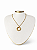 Expositor Médio Busto para Corrente Charlotte 23 x 30 cm - Courvin Premium - Off-White com Friso Dourado - Imagem 1