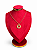 Expositor Médio Busto para Corrente 22 x 32 cm - Suede Marsala com Friso Dourado - Imagem 1