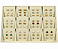 Bandeja Média para 36 pares Brincos Trio 12 Espaços com Cartelas 30 x 20 x 3 cm - Veludo - Imagem 14
