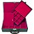 Maleta de Joias Dupla Media 29,5 x 19,5 x 9,5 cm -Com Dobradiça Corino Croco Preto com Pink - Imagem 1