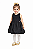 88141 VESTIDO BALONE EM CANELADO E TECIDO AMORE PRETO - Imagem 1