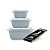 Conjunto de 3 Potes Retangular Quadrados- coloridos 350ml 700ml 1,5 Litros - Imagem 1