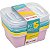Kit 5 Potes Multiusos Organizadores com Tampa 750ml Colorido - Imagem 4