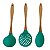Kit Utensilios de Silicone com Cabo de Madeira - Resistente Altas Temperaturas Talheres Escumadeira Concha Colher - Imagem 2