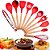 Kit 12 Utensilios de Cozinha Silicone com Suporte e Cabo de Madeira Bambu Antiaderentes Kitchen Utensils Set - PANAMI - Imagem 1