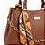 Bolsa Feminina Luxo Grande Com Alça Removível Transversal e Mão, Acessórios Lenço e Corrrentes - Imagem 3
