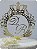 Topo De Bolo de casamento brasão coroa acrilico espelhado dourado - Imagem 2