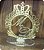 Topo De Bolo de casamento brasão coroa acrilico espelhado dourado - Imagem 1