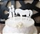 Topo de Bolo Casal e Cavalo em Acrílico Branco - Imagem 7