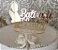 Topo de bolo batizado em acrílico espelhado dourado - Imagem 1