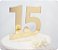 Topo de bolo em acrílico espelhado dourado 15 anos - Imagem 2