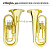 Bombardino Euphonium Sib Konig Laqueado 3 Pistos Completo com Estojo - Imagem 3