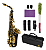 Sax Alto Konig Eb Preto com Campana Dourada Completo com Estojo - Imagem 1